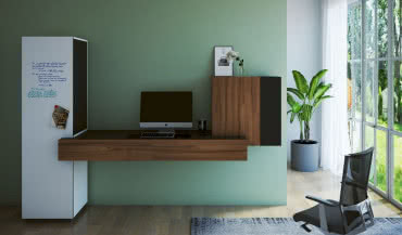 Pracujesz w domu? Zobacz, jak można urządzić biuro w pokoju dziennym  